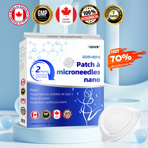 【Dernier jour de promotion : 70 % de réduction】𝐇𝑯𝑽𝐁®⚡ 𝑷𝒂𝒕𝒄𝒉 à microneedles nano Tirzépatide ✨（Zéro douleur, soulagement 24h/24 et 7j/7 | Perdez 9 kg RAPIDEMENT | 90 % de réduction de sucre