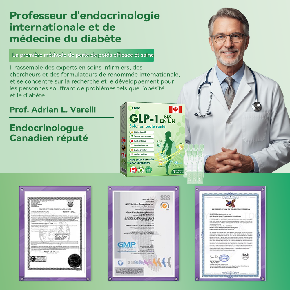 Boutique officielle|𝐻𝑯𝐕𝐁®🔬𝐆𝐿𝑃-1 SIX IN-ONE Solution de santé liquide oral (Juste une dose par jour, changements visibles en 7 jours) ✅ Pour l'obésité, la santé cardiovasculaire, le diabète, l'apnée du sommeil, les problèmes articulaires, et plus encore
